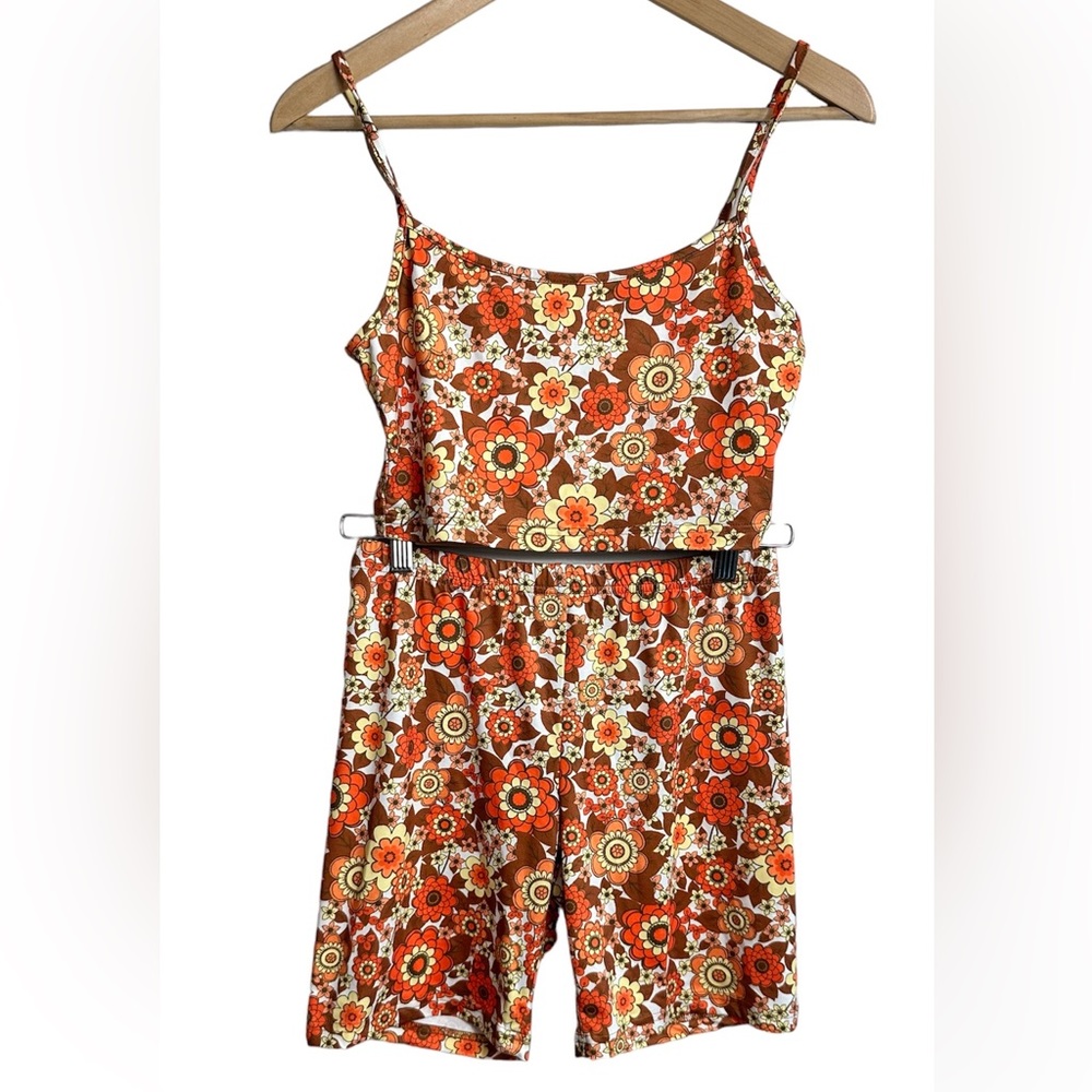 SHEIN Crop Tank Top & Biker Shorts Set Size 4